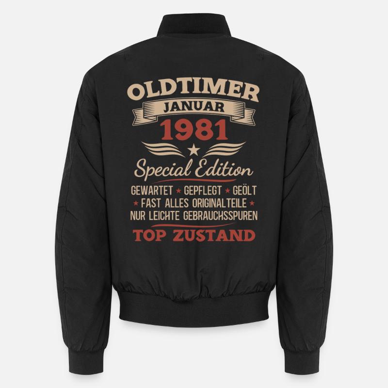 45. Geburtstag Geschenk Oldtimer Januar 1981 Unisex Bomberjacke