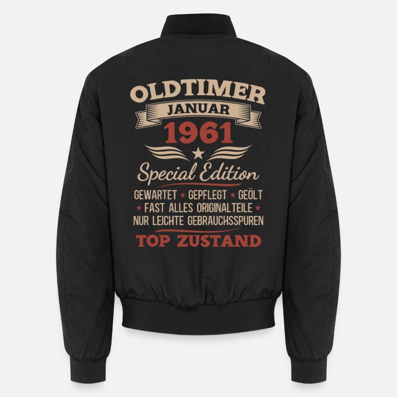 65. Geburtstag Geschenk Oldtimer Januar 1961 Unisex Bomberjacke