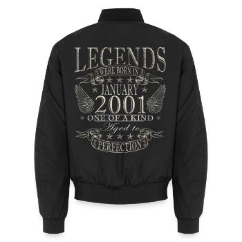 25e anniversaire Original janvier 2001 - Bomber unisexe - noir - Dos - AI Model Male 185 light (185cm)