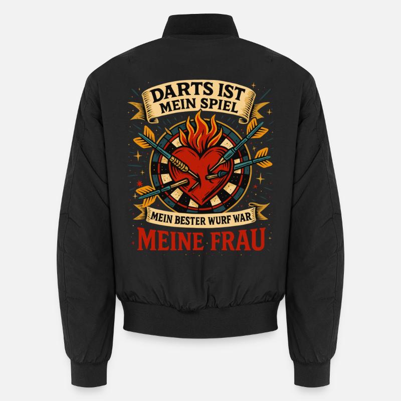 Darts Liebe Ehefrau, mein bester Wurf Herz Spruch Unisex Bomberjacke