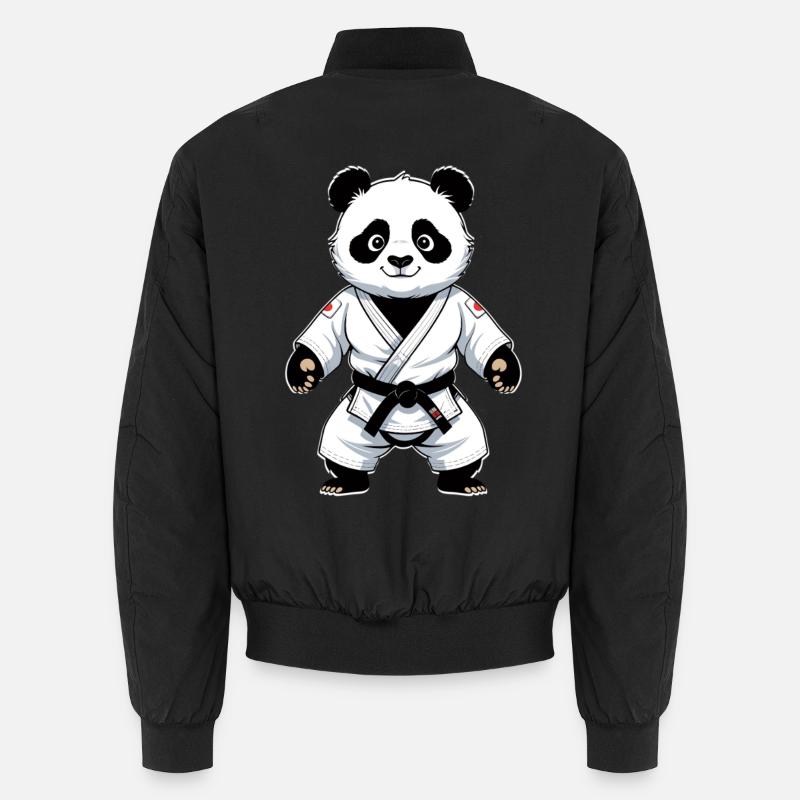 Panda Kampfkünstler im Gi - Unisex Bomberjacke - Schwarz