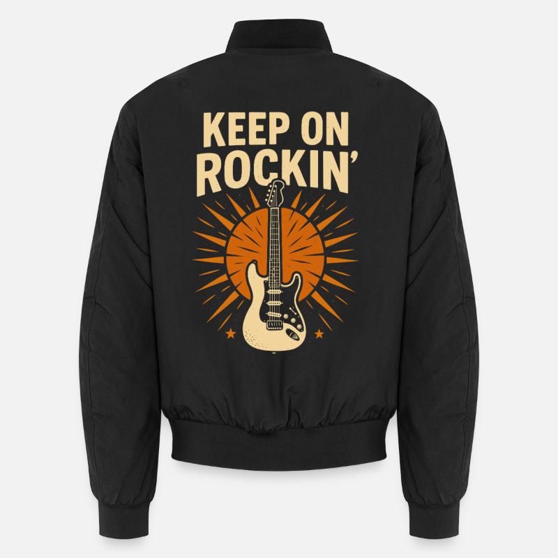 Continue de rocker, guitare rockfan - Bomber unisexe - noir