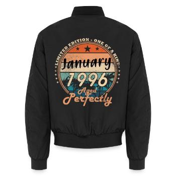 30e anniversaire Original janvier 1996 - Bomber unisexe - noir - Dos - AI Model Male 185 light (185cm)