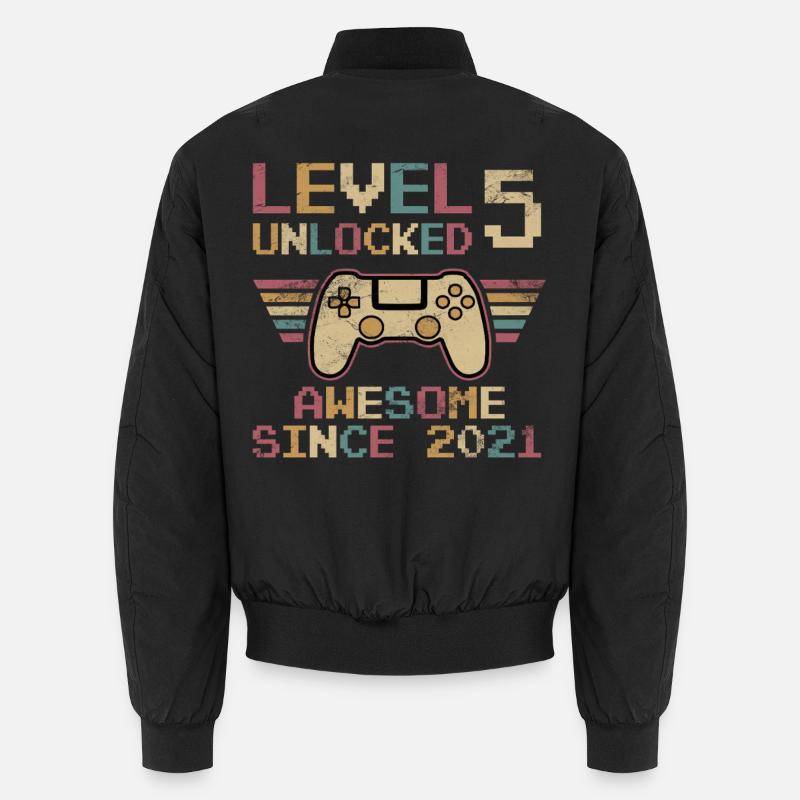 5th Birthday 5 Years Level 5 Birthday Gift Unisex Bomber Jacket