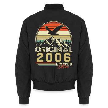 Original 2006 Vintage Anniversaire Cadeau Rétro - Bomber unisexe - noir - Dos - AI Model Male 185 light (185cm)