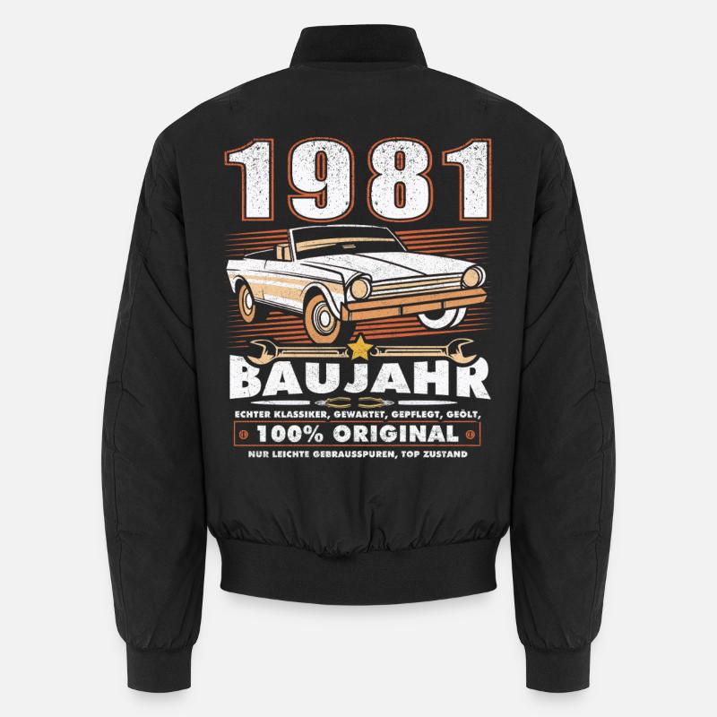 Anniversaire - Oldtimer 1981 - Bomber unisexe - noir