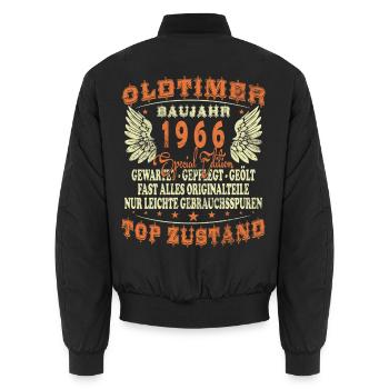 1966 Vintage Born Retro Vintage Anniversaire - Bomber unisexe - noir - Dos - AI Model Male 185 light (185cm)