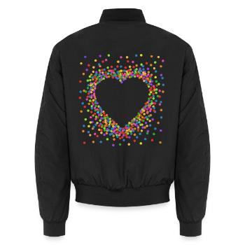 Konfetti im Herzen - Karneval im Blut Kostüm - Unisex Bomberjacke - Schwarz - Hinten - AI Model Male 185 light (185cm)