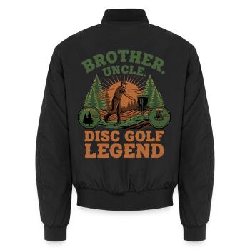 Brother Uncle Disc Golf Legend Scenic - Unisex Bomber Jacket - black - Back - AI Model Male 185 light (185cm)