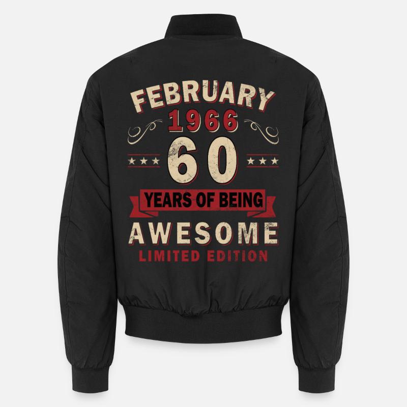 60th Anniversary – Year – February 1966 - Unisex Bomber Jacket - black