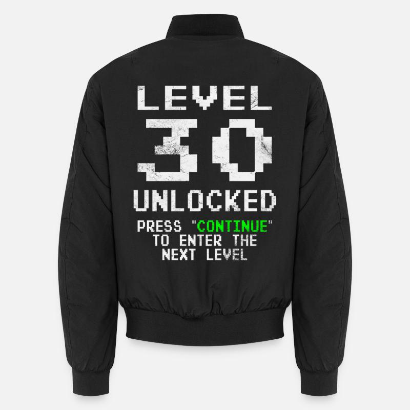 Level 30 Unlocked - Unisex Bomber Jacket - black