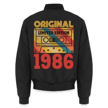 40e Anniversaire 40 ans Original 1986 Vintage - Bomber unisexe - noir - Dos - AI Model Male 185 light (185cm)