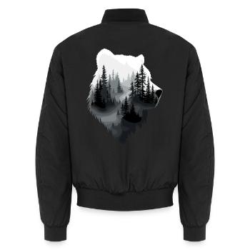 Ours, Forêt, Nature, Nature sauvage, Animaux, Œuvres d’ours - Bomber unisexe - noir - Dos - AI Model Male 185 light (185cm)