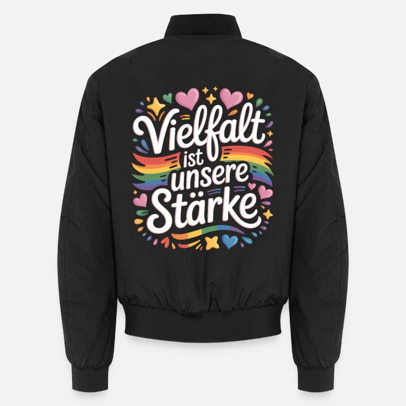 Diversity is our strength Rainbow LGBTQ Pride Unisex Bomber Jacket
