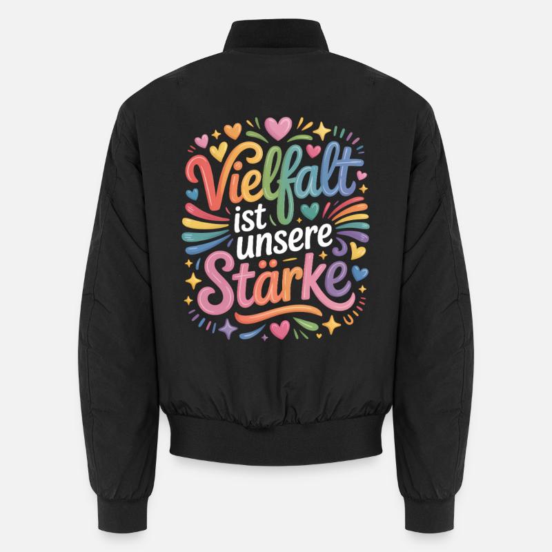 Diversity is our strength Rainbow LGBTQ Pride Unisex Bomber Jacket