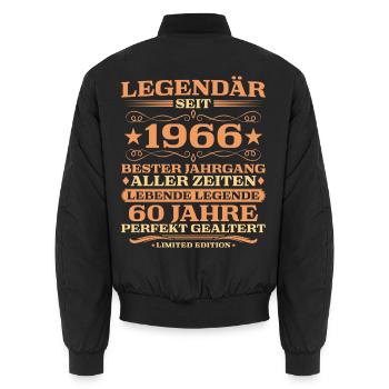 1966 Millésime 60 ans parfaitement vieilli - Bomber unisexe - noir - Dos - AI Model Male 185 light (185cm)
