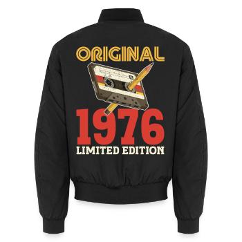 1976 50e Anniversaire 50 ans Original Vintage - Bomber unisexe - noir - Dos - AI Model Male 185 light (185cm)