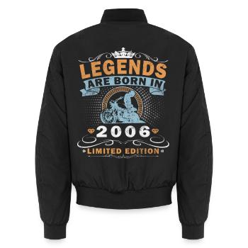 20e anniversaire Motocycliste Vintage 2006 - Bomber unisexe - noir - Dos - AI Model Male 185 light (185cm)
