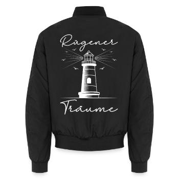Phare de l’île de Rügen RÜGEN RÊVE Fun - Bomber unisexe - noir - Dos - AI Model Male 185 light (185cm)