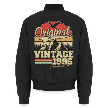 Original 1996 Jahrgang Vintage Geburtstag Retro - Unisex Bomberjacke - Schwarz - Hinten - AI Model Male 185 light (185cm)