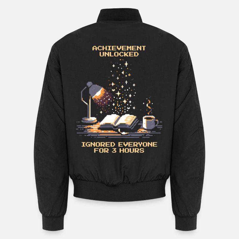 Achievement Unlocked | Reading Books Nerd - Unisex Bomber Jacket - black