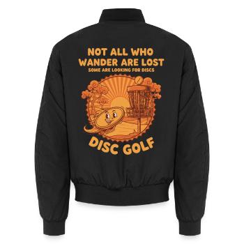 Nicht alle, die umherwandern, sind verloren auf der Suche nach Discs Disc - Unisex Bomberjacke - Schwarz - Hinten - AI Model Male 185 light (185cm)