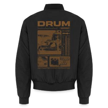 Batteur rock Drumplayer Streetwear - Bomber unisexe - noir - Dos - AI Model Male 185 light (185cm)