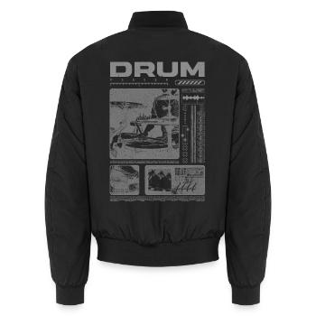 Batteur rock Drumplayer Streetwear - Bomber unisexe - noir - Dos - AI Model Male 185 light (185cm)