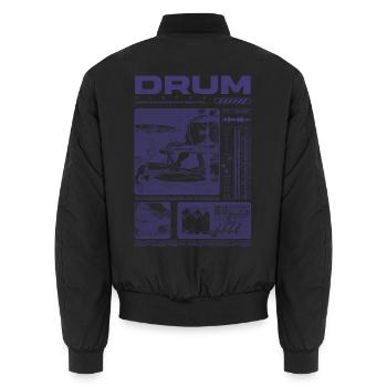 Batteur rock Drumplayer Streetwear - Bomber unisexe - noir - Dos - AI Model Male 185 light (185cm)