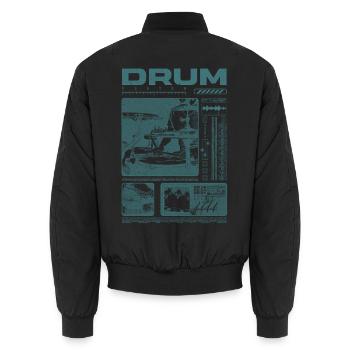 Batteur rock Drumplayer Streetwear - Bomber unisexe - noir - Dos - AI Model Male 185 light (185cm)