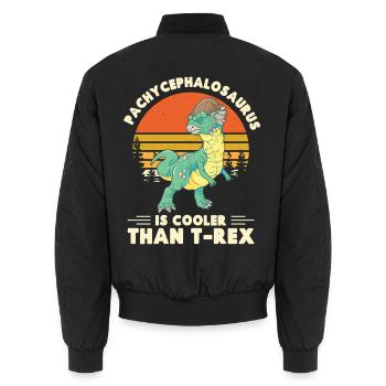 Pachycephalosaurus Kostüm Paläontologe Dinosaurier - Unisex Bomberjacke - Schwarz - Hinten - AI Model Male 185 light (185cm)