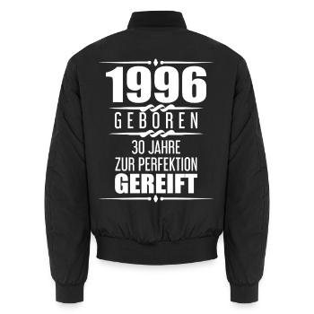 1996 30 Jahre Spruch Geschenk zum 30. Geburtstag - Unisex Bomberjacke - Schwarz - Hinten - AI Model Male 185 light (185cm)