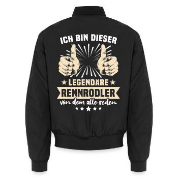 Luge sayings - Unisex Bomber Jacket - black - Back - AI Model Male 185 light (185cm)