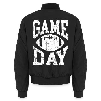 Jour de match Football - Bomber unisexe - noir - Dos - AI Model Male 185 light (185cm)