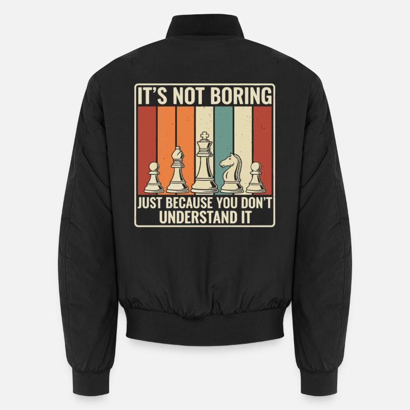 Chess is not boring – Retro Strategy Desi Unisex Bomber Jacket