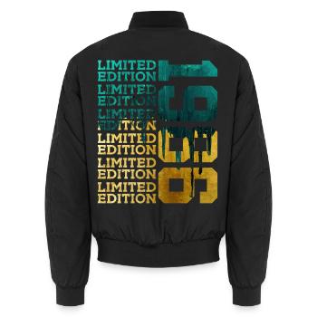 LIMITED EDITION 1986 40 JAHRE 40. GEBURTSTAG - Unisex Bomberjacke - Schwarz - Hinten - AI Model Male 185 light (185cm)
