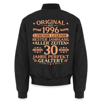 30e anniversaire Millésime 1996 absolument unique - Bomber unisexe - noir - Dos - AI Model Male 185 light (185cm)