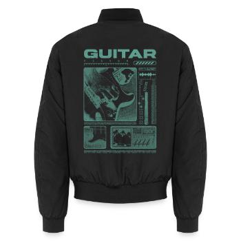 Guitar Player Rock Guitarist Streetwear Musician - Unisex Bomber Jacket - black - Back - AI Model Male 185 light (185cm)