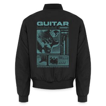 Guitar Player Rock Guitarist Streetwear Musician - Unisex Bomber Jacket - black - Back - AI Model Male 185 light (185cm)