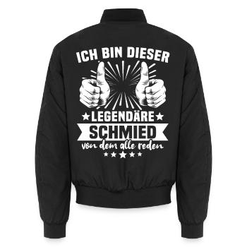 Légende du forgeron - Bomber unisexe - noir - Dos - AI Model Male 185 light (185cm)