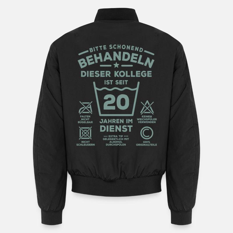 20 ans de service - Traitez-le avec douceur - collègue Bomber unisexe
