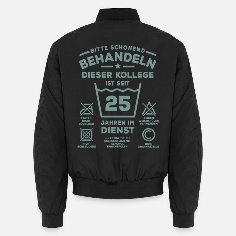 25 ans de service - Traitez avec douceur - Collègue Bomber unisexe