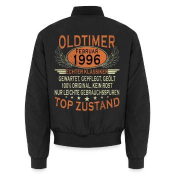 30e anniversaire 30 ans Février 1996 Thé millésime - Bomber unisexe - noir - Dos - AI Model Male 185 light (185cm)
