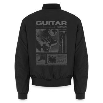 Guitar Player Rock Guitarist Streetwear Musician - Unisex Bomber Jacket - black - Back - AI Model Male 185 light (185cm)
