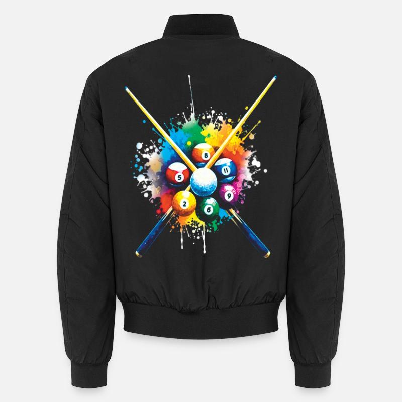 Billard - Illustration balles de billard colorée Bomber unisexe