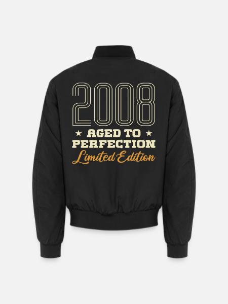 18-jähriger 18. Geburtstag 2008 Vintage-Mädchen-Junge - Unisex Bomberjacke - Schwarz