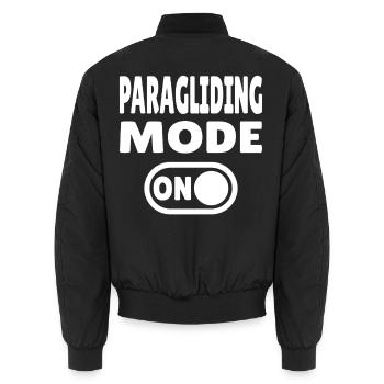 Paragliding Mode ON – Paragliding Freedom - Unisex Bomber Jacket - black - Back - AI Model Male 185 light (185cm)
