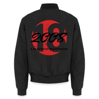 18e anniversaire 2008 cadeau garçons et filles - Bomber unisexe - noir - Dos - AI Model Male 185 light (185cm)