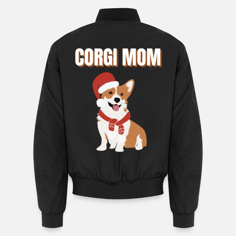 Corgi-Mama Weihnachtshund Unisex Bomberjacke