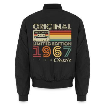 1967 Vintage Rétro Cadeau D'anniversaire - Bomber unisexe - noir - Dos - AI Model Male 185 light (185cm)